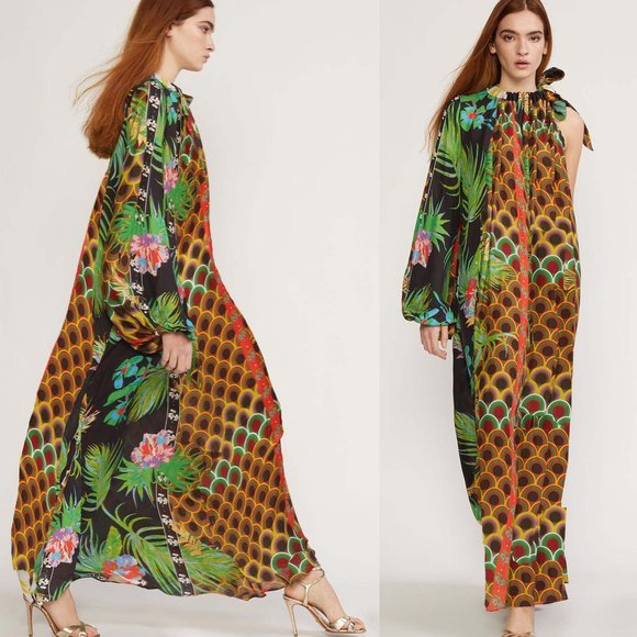 NWT size M Cynthia Rowley Jungle Paradise Offshore One Sleeve Dress 100%… - Picture 5 of 6